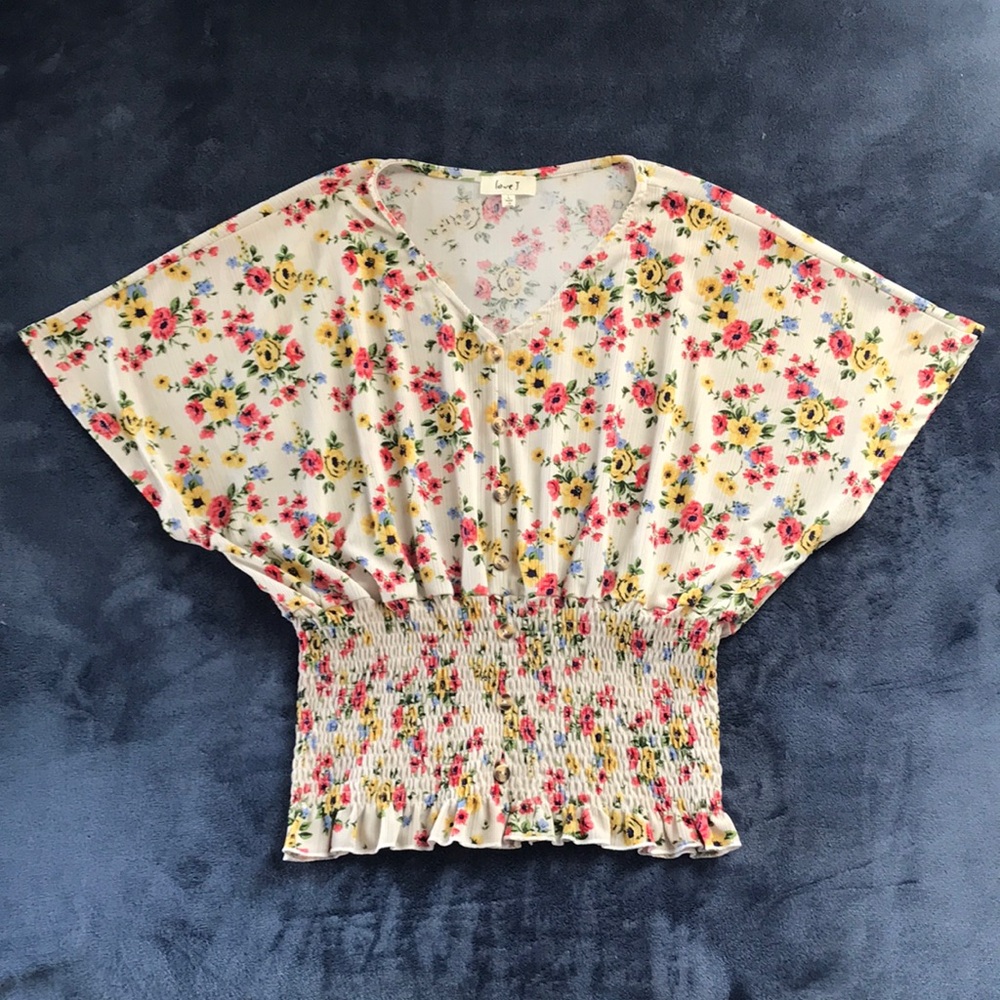 Love J, Floral V-Neck Blouse